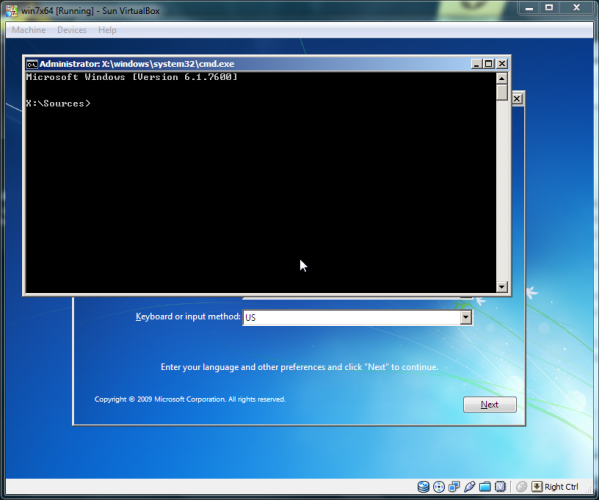 Install Windows - Command Prompt